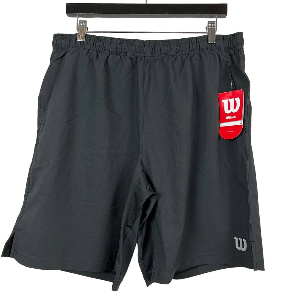 NEW! Wilson Athletic Woven Short Elastic Waist Black Sport Shorts - L